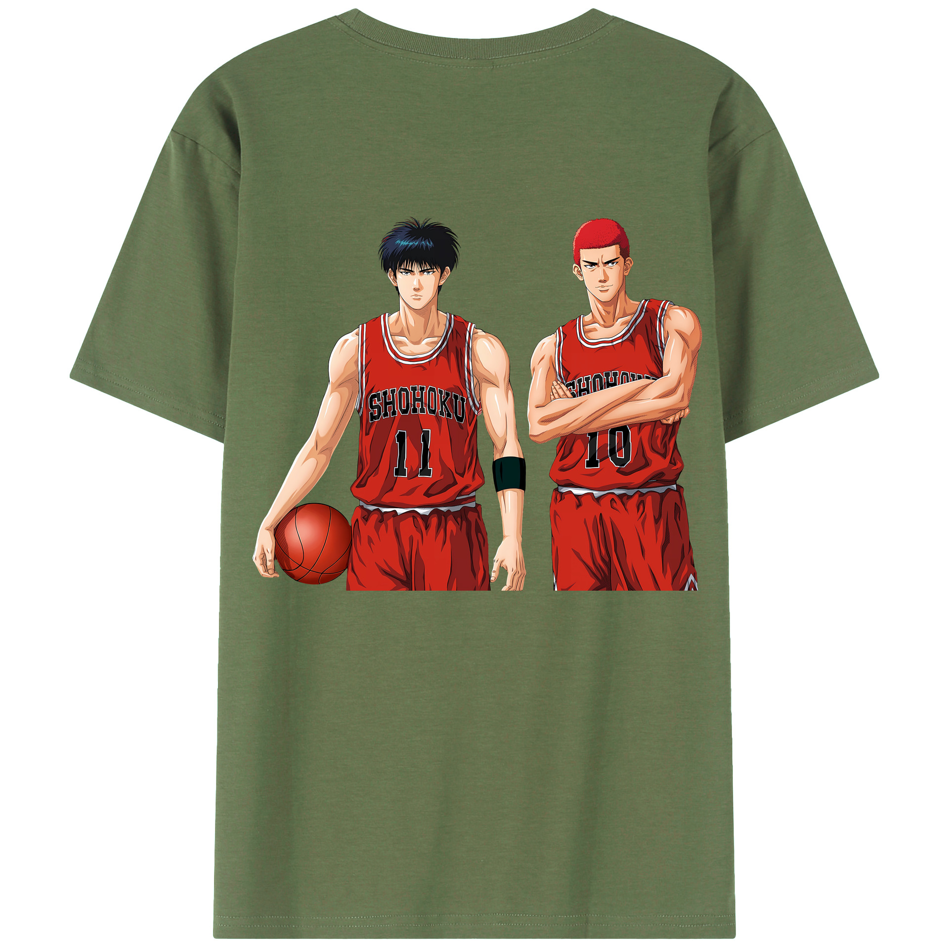 （画像用） SLAM DUNK／スラムダンク 綿100％ メンズ半袖Tシャツ（バックプリント） 通気性